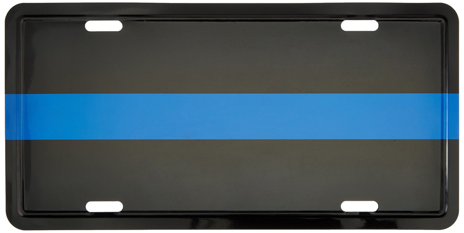 Police Thin Blue Line Metal Tag Reflective - $4.88