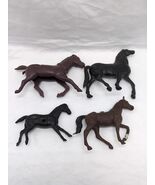 Lot Of (4) Vintage 1960s Black Horse Plastic Toys 2 1/2&quot; - 3 1/2&quot; - €18,69 EUR