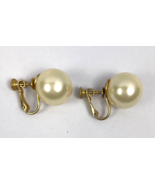 Vintage Sterling Silver Pearl Earrings Marvella Button Clip On Screw Back  - $14.00