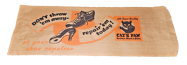 Antique Vintage CAT&#39;S PAW Shoe Repair Advertising Bag Rubber Heels and S... - £20.54 GBP