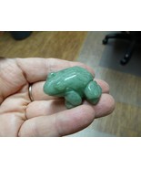 (Y-FRO-596) little Green aventurine FROG stone gemstone figurine I love ... - $370.74 MXN