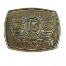 Vintage 1980s Kabota Tractor KTC Brass Belt Buckle 15 Years Headed For Future - £15.89 GBP