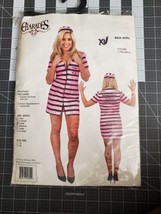 Charades Bad Girl Sexy Prisoner Costume Black/White Stripes size Small n... - £15.50 GBP