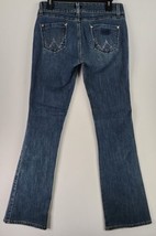 Wrangler Jeans Womens 5/6 X 32 Blue Denim Premium Patch Beaded Boot Leg ... - $35.63