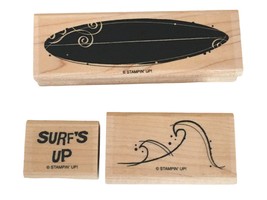 Stampin Up Rubber Stamp Just Surfing Wave Surfboard Ocean Beach Rare Retired - £15.80 GBP
