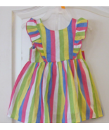 Zunie Ruffle Sleeve Multi-color Striped Sun Dress Baby Girls Sz 12M or 1... - $17.80