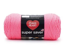 Red Heart Super Saver Yarn, Perfect Pink, 7 Oz., 4-Medium/Worsted, Acrylic - £6.15 GBP