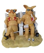 Pigs on Vacation Beach Sunbathing Drinking Chilling Ceramic Decoration M... - $34.65