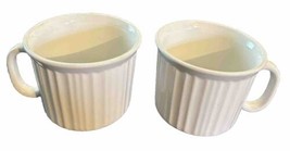 Lot of 2 CorningWare French White 20 oz Stoneware Mugs Bowls - £9.57 GBP