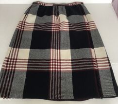 Blue plaid tartan look large square pattern lined side pocket VTG skirt - $19.75