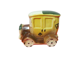 Vintage USA Pottery Ceramic Coin Bank Old Car Auto 4&quot;L x 4 1/4&quot;T Missing... - $13.86