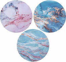 3 Pieces Marble Mouse Pad Waterproof Round Mouse Pad Non-Slip Rubber Base Mousep - £11.73 GBP
