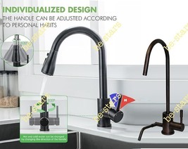 Elegant Combo 12&quot; Kangen Faucet &amp; 15&quot; 2 Handles Sink Faucet, Oil Rubbed ... - £455.98 GBP+