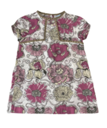 Elephantito Girls Sheath Dress Purple Floral Knee Length Button Pleated ... - $376.73 MXN