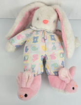 Northwest Fabrics &amp; Crafts Plush Bunny Rabbit Pajamas Slippers Pink Whit... - $89.09