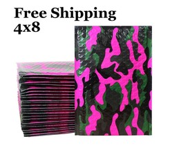 1-500 #000 4x8 Poly ( Pink Camo ) Color Camouflage Poly bubble Mailers D... - $0.99