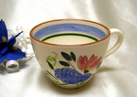 2429 Antique Stangl Pottery Brown Trim Fruit and Flowers Teacup - £3.91 GBP