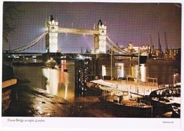 United Kingdom Postcard England London Tower Bridge At Night - £2.32 GBP