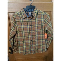 Wonder Nation Shirt XL (14-16) Trailblazer Brown Yellow LS Button Woven Boys - £7.83 GBP