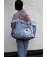 Oversized Levis Jeans Tote Bag: Recycled Denim Weekender - €154,69 EUR