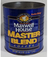 Vintage Maxwell House Auto-Drip 34.5 Ounce Coffee Storage Tin Can Advert... - $25.75 CAD