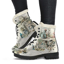 Faux Fur Combat Boots - Alice in Wonderland Gifts 101 Vintage Series | B... - $79.95