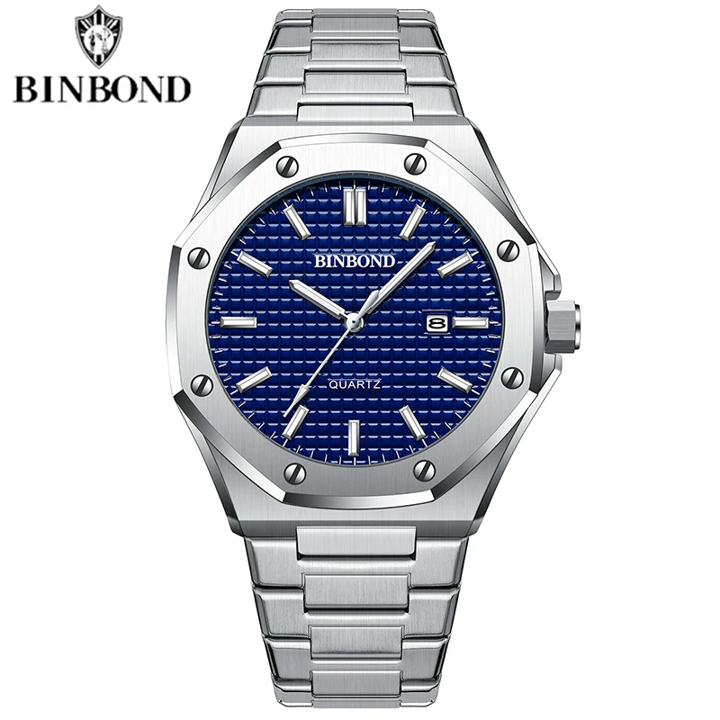 Mens Watch Top Brand Royal Casual Men Big Dial Silver Stainless Steel Ca... - £19.36 GBP