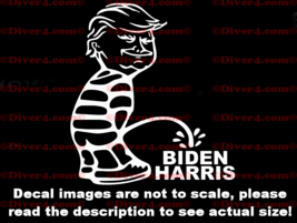 Trump Peeing On Biden Harris Car Decal Bumper Sticker Made in the USA US Seller - £5.26 GBP+