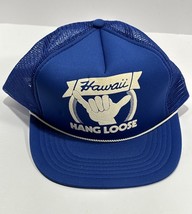 Vintage Retro Hawaii Hang Loose Mesh Trucker Snapback Hat Blue - $14.60