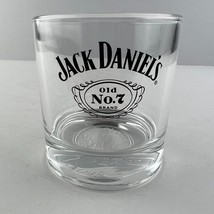 Jack Daniels Old No 7 Brand Logo Round Rocks Low-Profile Bottom Embossed Glass - £7.77 GBP