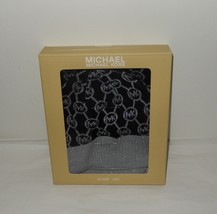 MICHAEL KORS SCARF &amp; HAT SET BLACK./ SILVER MK LOGO NWT AUTHENTIC  - $69.99