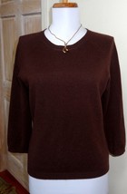 AVVENIRE Brown 100% Cashmere Crewneck Sweater  Size: M - £23.34 GBP