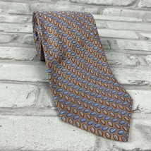 Robert Talbott Best of Class John L Ashe Neck Tie Oval Leaves Blue Orange - $43.80