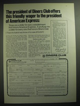 1974 Diners Club Ad - The president of Diners Club offers this friendly wager  - £14.74 GBP