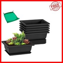 6 Pack 6.5 Inch Bonsai Training Pots with Drainage Trays &amp; Labels - Eco-... - $668.91 MXN