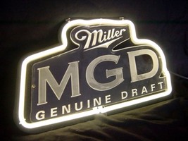Miller Lite MGD 3D Bar White Neon Light Sign 10&quot; x 7&quot; - £158.60 GBP