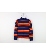Vintage 70s Streetwear Boys 14 Color Block Striped Knit Turtleneck T-Shi... - $643.68 MXN