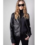 Zadig & Voltaire Lazy Cuir Lisse Black leather motorcycle jacket $998, s... - €501,42 EUR Zadig & Voltaire Lazy Cuir Lisse Black leather motorcycle jacket $998, s... - €501,42 EUR