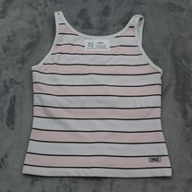 Everlast Shirt Womens L Pink Stripes Coolmax Stretch Active Sport Lined Tank Top - £10.23 GBP