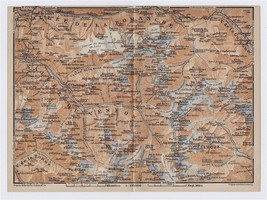 1914 Antique Map Of Vallee De La Romanche / Vallee Du Veneon / Pelvoux / France - £13.51 GBP