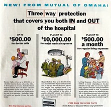 Mutual Of Omaha Health Life Insurance 1965 Advertisement Hospital In &amp; O... - $206.30 MXN