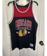 Chicago Blackhawks Mitchell &amp; Ness NHL Tank Top Black XL Rare Y2K - $12.19