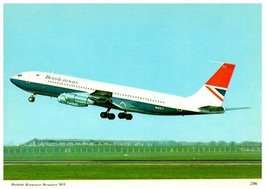 British Airways Boeing 707 in Flight Charles Skilton Postcard - £5.90 GBP