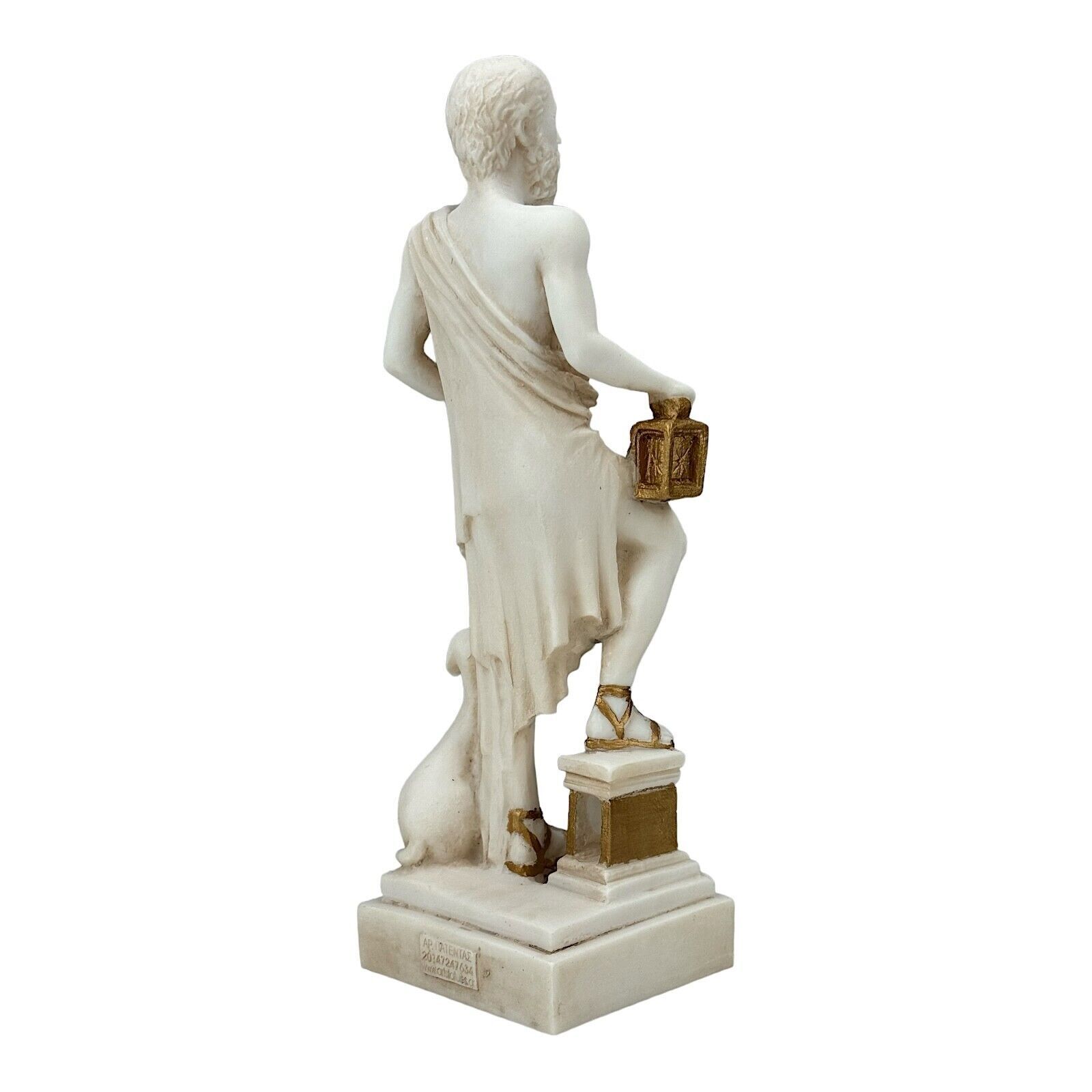 Diogenes the Cynic Ancient Greek Philosopher Cast Alabaster Statue Grey Patina Item image 6