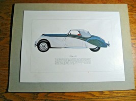 Vintage Framed 1937 Lagonda Rapide 4.5L V-12 Art Print, Hans Muth German Text - £53.35 GBP