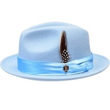 Bruno Capelo Hat Australian Wool Crushable Fedora Giovani UN120 Light Blue image 4