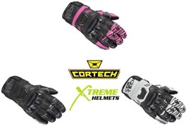 Cortech Revo Sport ST Womens Gloves Short Cuff Leather Pre-curved Fingers S-XL - £63.26 GBP