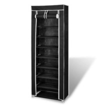  Shoe Rack Black Polyethylene fabric and powder-coated steel Large - $1,800.32 MXN