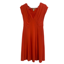 Jonathan Martin Women&#39;s 6 Orange Lightweight V Neck Gathered Fit N Flare... - £11.19 GBP