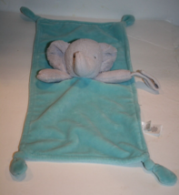 Carters Elephant Rattle Aqua Blue Plush Lovey Security Blanket Pacifier ... - $12.30